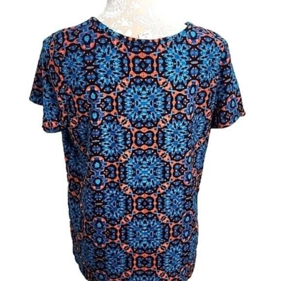 East 5th Top Short Sleeve Geometric Stretch Women's Large - Picture 3 of 5
